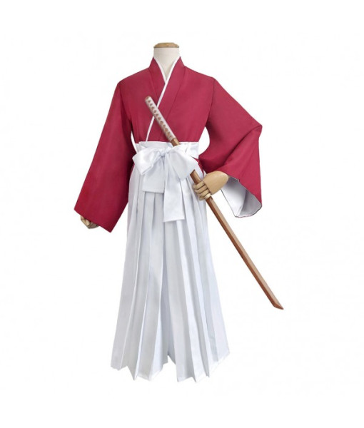 Men Kimono Red Japanese Traditional  Outfits Samurai Halloween Stage Costume