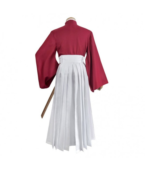 Men Kimono Red Japanese Traditional  Outfits Samurai Halloween Stage Costume