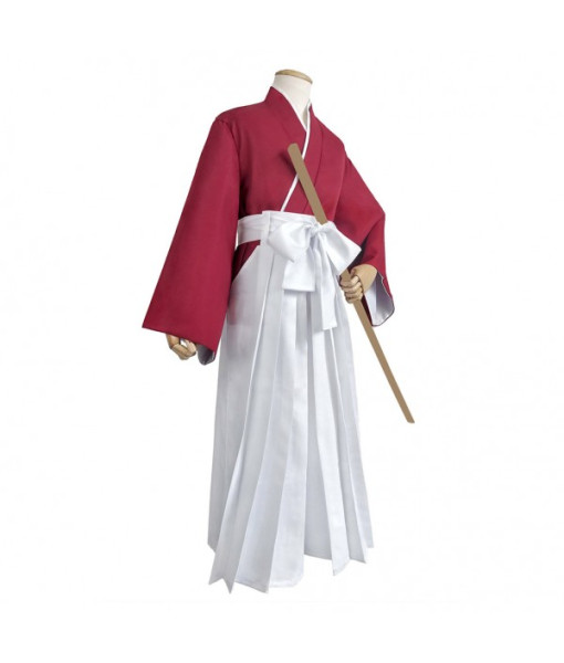 Men Kimono Red Japanese Traditional  Outfits Samurai Halloween Stage Costume