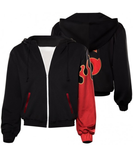 Men Black Jacket Red Sleeve Coat