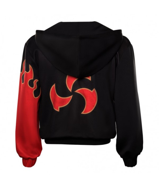 Men Black Jacket Red Sleeve Coat