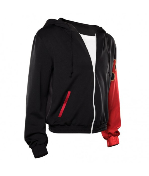 Men Black Jacket Red Sleeve Coat