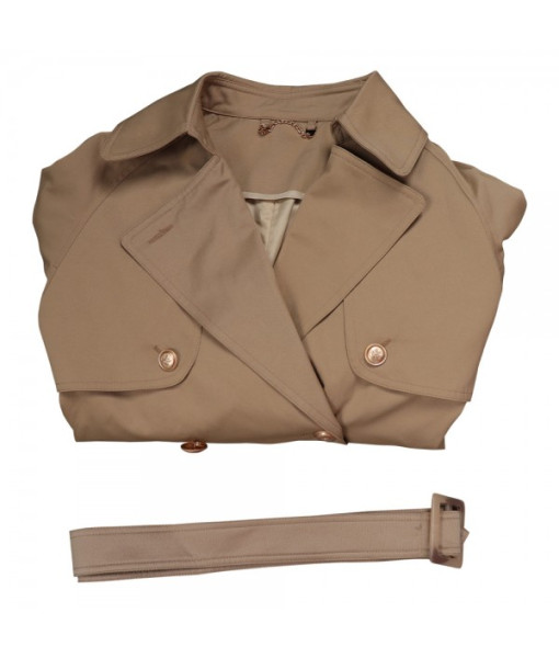 Women Khaki Coat Trench Overcoat Waist Popular Style Ins Outfit