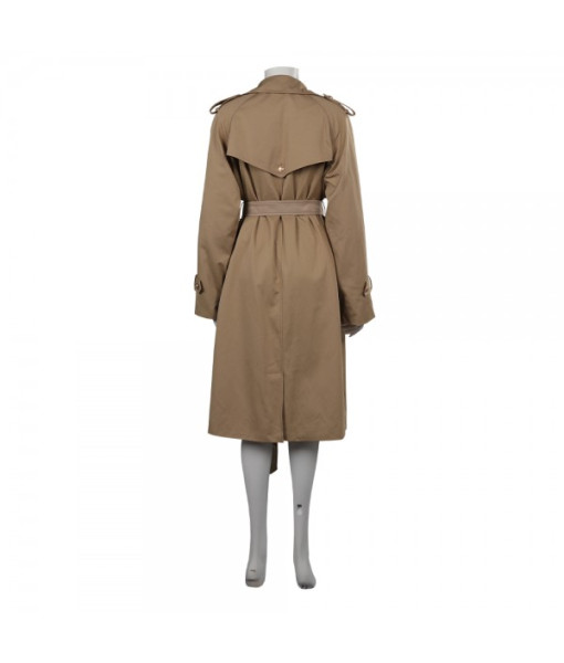 Women Khaki Coat Trench Overcoat Waist Popular Style Ins Outfit