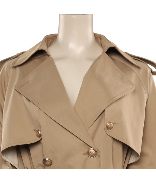 Women Khaki Short Coat Jacket Windbreaker Popular Style Outfit