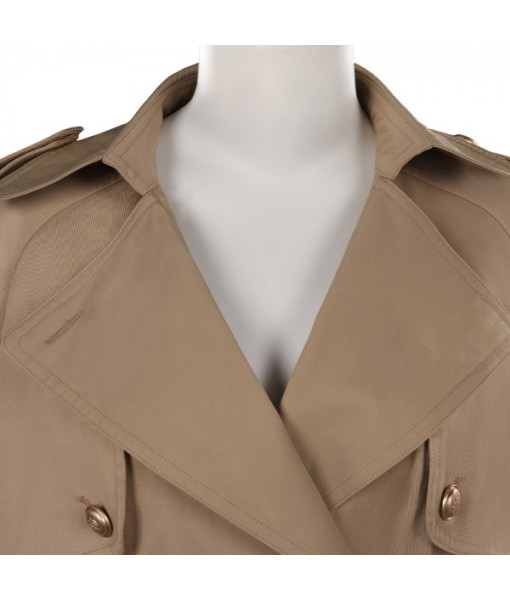 Women Khaki Coat Trench Overcoat Waist Popular Style Ins Outfit