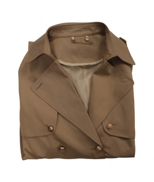 Women Khaki Short Coat Jacket Windbreaker Popular Style Outfit