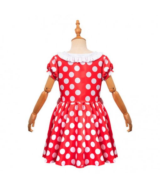 Kids Girls Polka Dots Dress Halloween Cosplay Costume