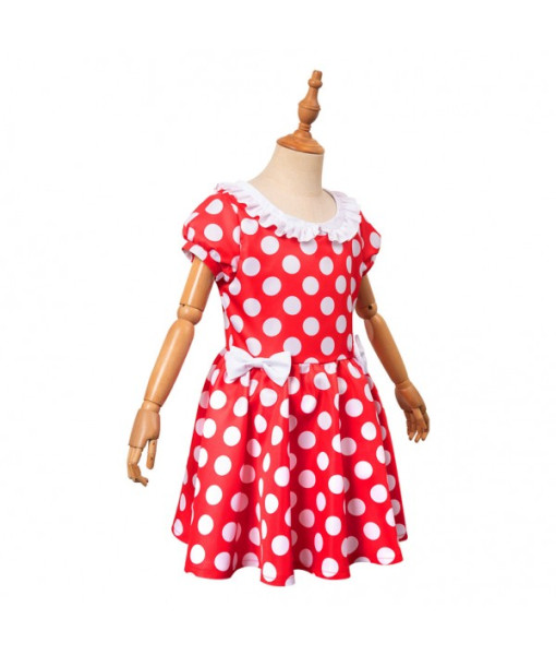 Kids Girls Polka Dots Dress Halloween Cosplay Costume