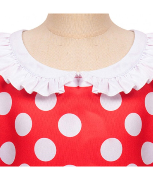 Kids Girls Polka Dots Dress Halloween Cosplay Costume