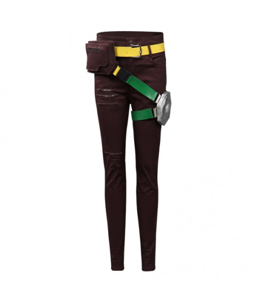 Women Jeans with Strap Belt Futuristic Style Halloween Costume