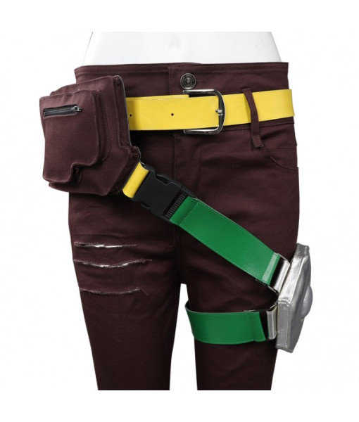 Women Jeans with Strap Belt Futuristic Style Halloween Costume