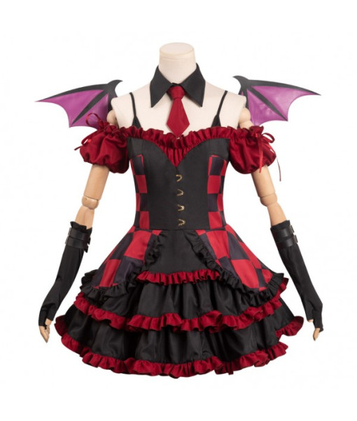 Women Black Red Devil Wing Lolita Dress Halloween Costume