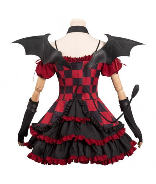 Women Black Red Devil Wing Lolita Dress Halloween Costume