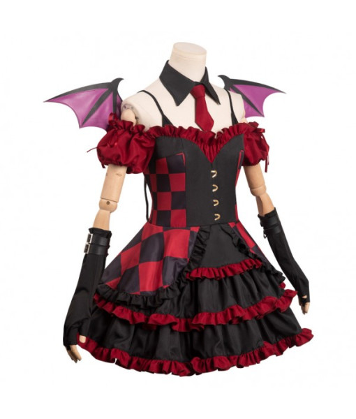 Women Black Red Devil Wing Lolita Dress Halloween Costume