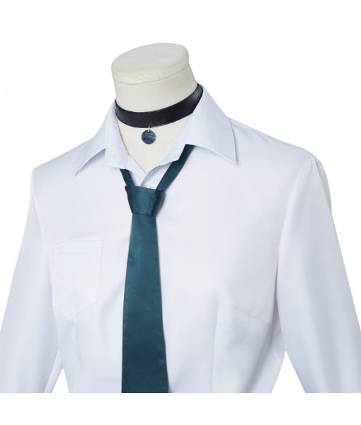 Women Light Blue Skirt White Top School Uniform JK Uniform Halloween Costume