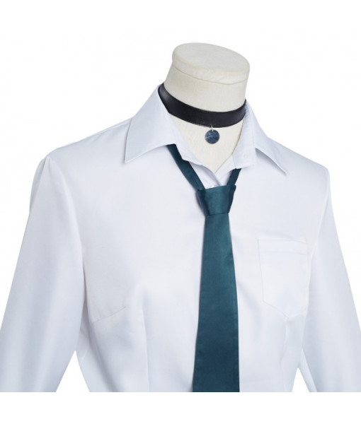 Women Light Blue Skirt White Top School Uniform JK Uniform Halloween Costume