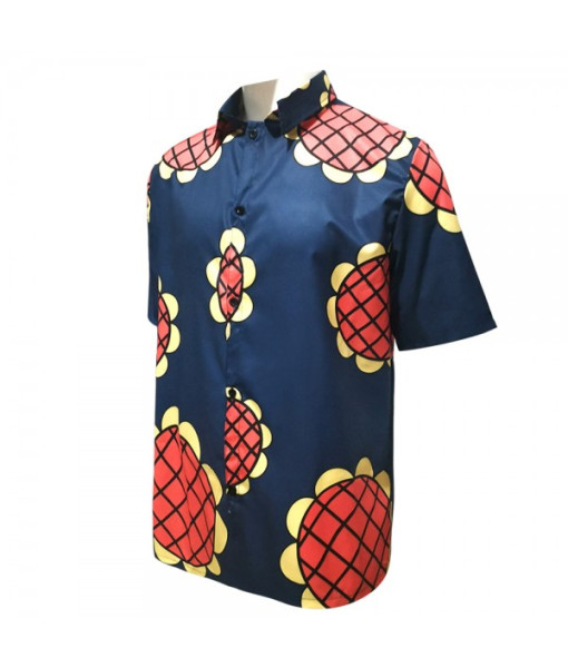 Men Sunflowers DarK Blue Beach Shirt Hawaii Style Summer Time 