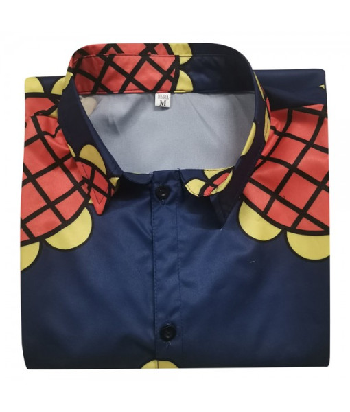 Men Sunflowers DarK Blue Beach Shirt Hawaii Style Summer Time 