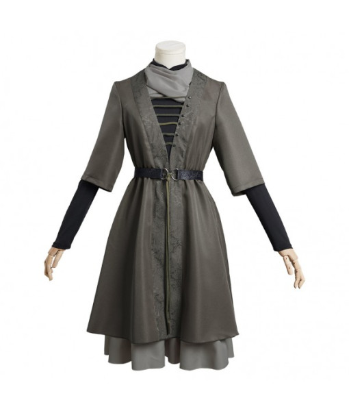 Women Medieval Fantasy Witch Wizard Hooded Cloak Fullset Halloween Costume