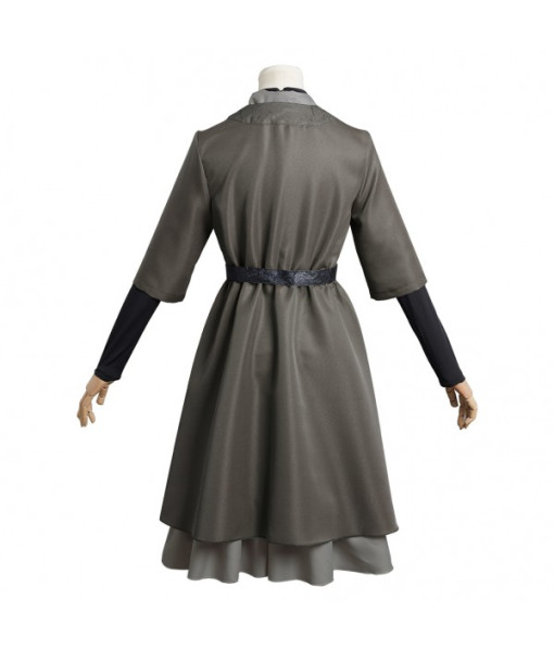 Women Medieval Fantasy Witch Wizard Hooded Cloak Fullset Halloween Costume