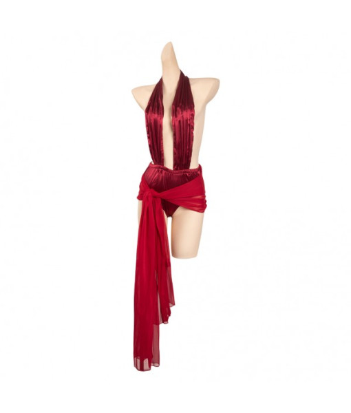 Women Red Sexy Silk Cover Halloween Costume