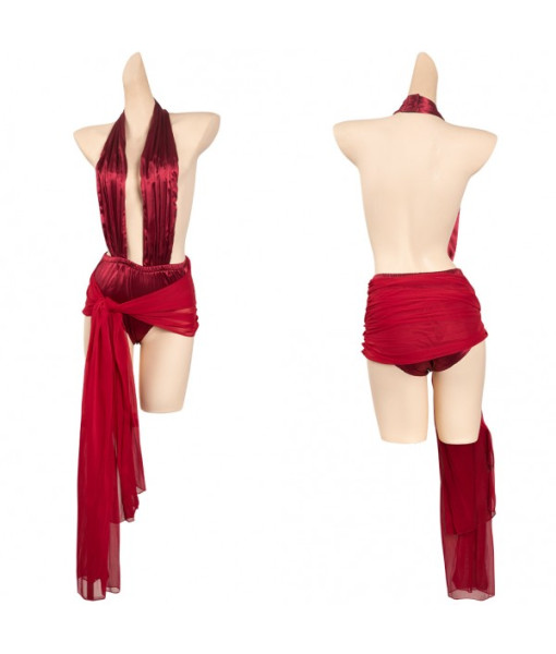 Women Red Sexy Silk Cover Halloween Costume