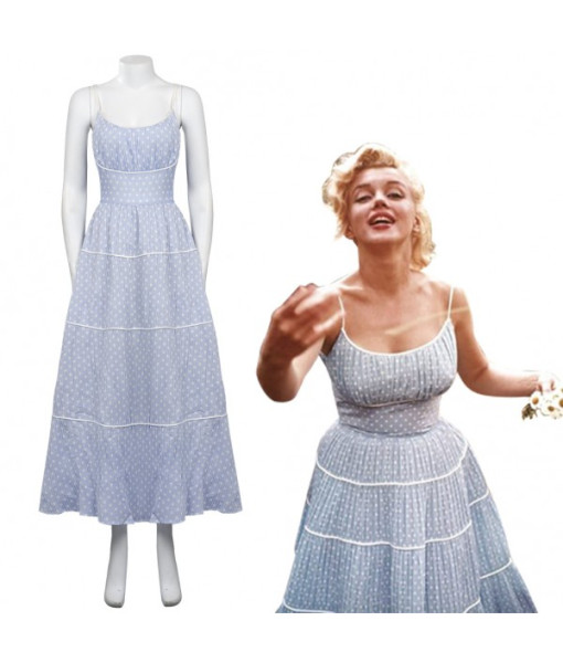 Norma Jeane BLonde Wave Point Dress Halloween Cosplay Costume