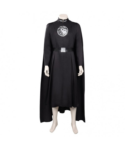 Men Medieval Fantasy Black Cloak Outfit Dragon King Halloween Costume