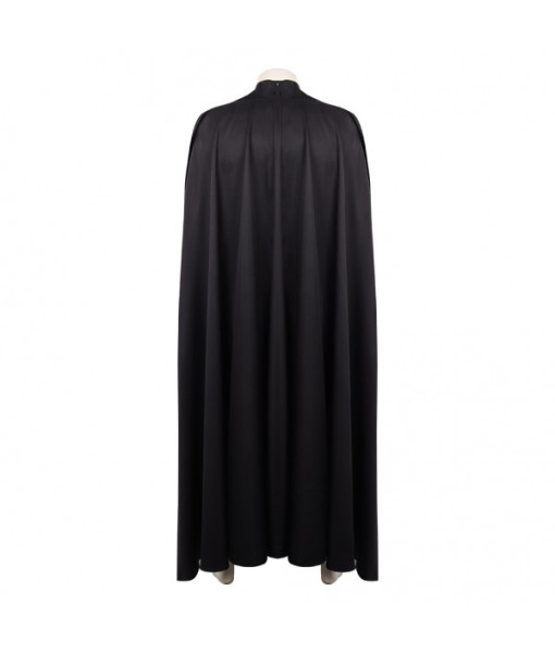 Men Medieval Fantasy Black Cloak Outfit Dragon King Halloween Costume