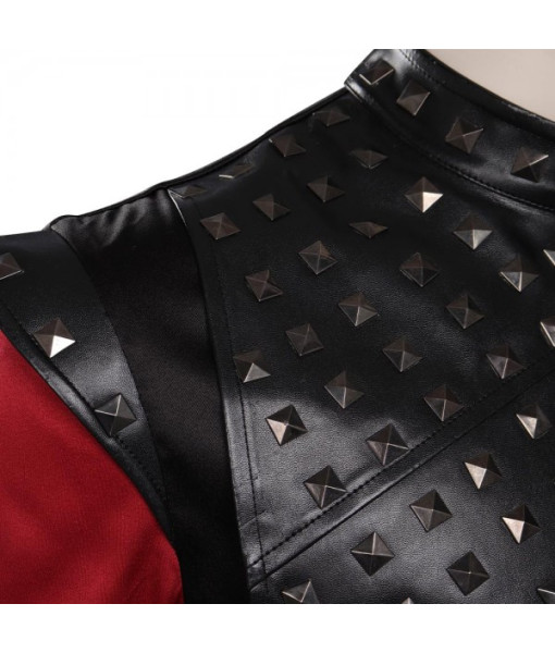 Men Medieval Fantasy Black Leather Prince Outfit Halloween Stage Costume