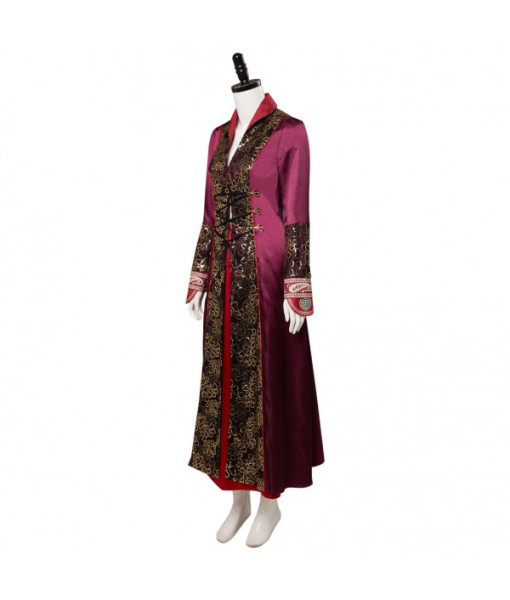 Women Medieval Fantasy Rose Gold Embroidery Palace Noble Princess Halloween Costume