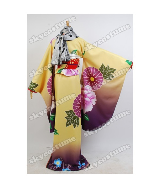 Puella Magi Madoka Magica Akemi Homura Printed Kimono Dress suit Anime Cosplay Costume