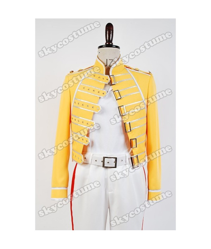 Rock Band Queen Lead Vocals Freddie Mercury Yellow Jacket Uniform Suit ...