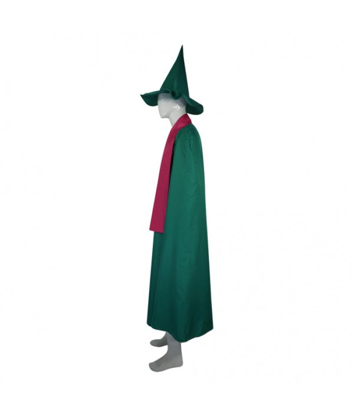 Adult Green Long Robe Heart Printed Witch Halloween Costume-Skycostume.com