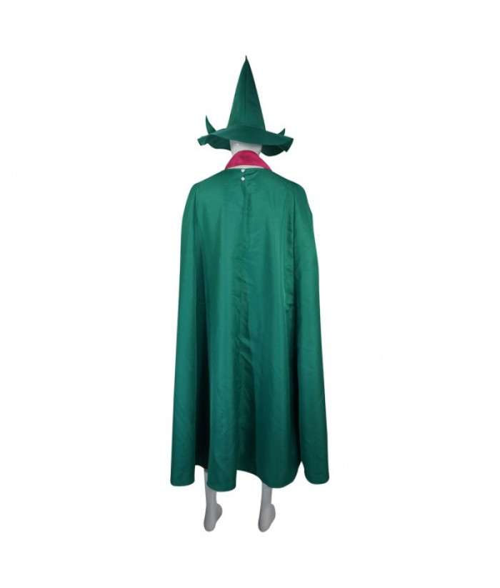 Adult Green Long Robe Heart Printed Witch Halloween Costume-Skycostume.com