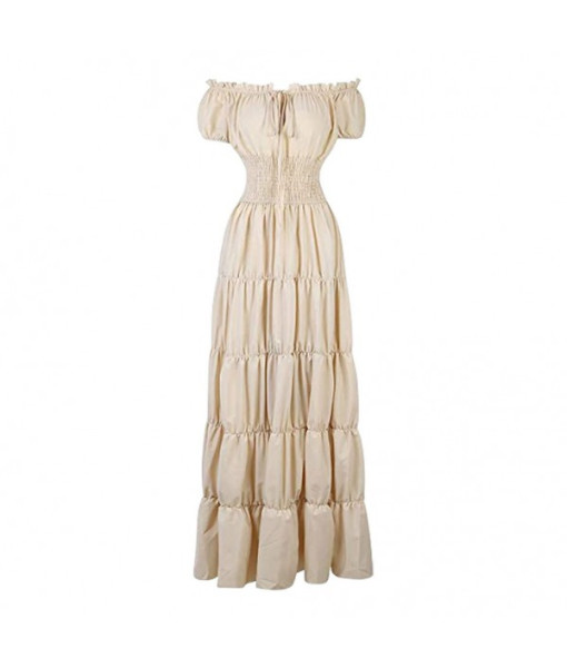 Women Renaissance Shoulder Long Dress Halloween Costume 