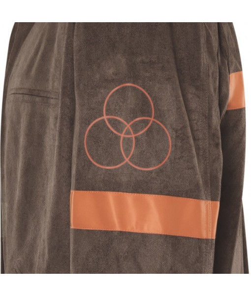 Men Brown Printed Jacket Apocalypse Style Halloween Costume