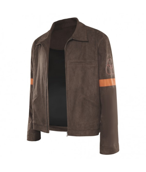 Men Brown Printed Jacket Apocalypse Style Halloween Costume