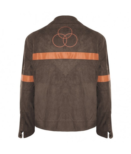 Men Brown Printed Jacket Apocalypse Style Halloween Costume