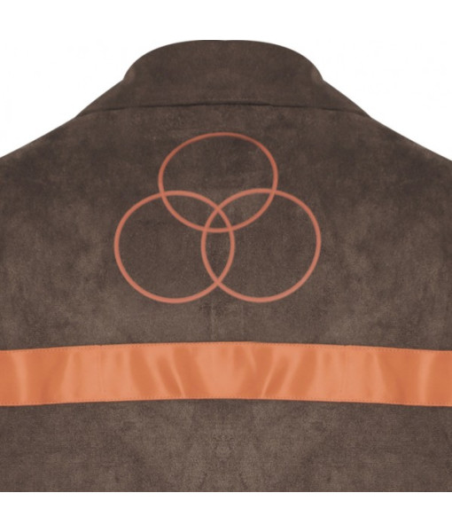 Men Brown Printed Jacket Apocalypse Style Halloween Costume