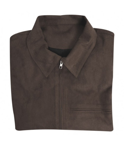 Men Brown Printed Jacket Apocalypse Style Halloween Costume