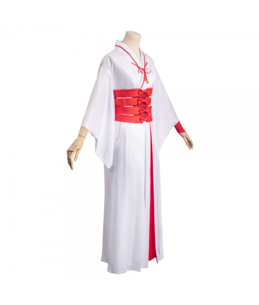 Women White Kimono Japanese Miko Dress Halloween Costume