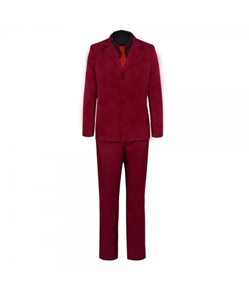 Men Red Suit Black Lining Fullset Outfit