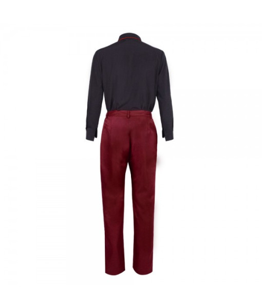 Men Red Suit Black Lining Fullset Outfit
