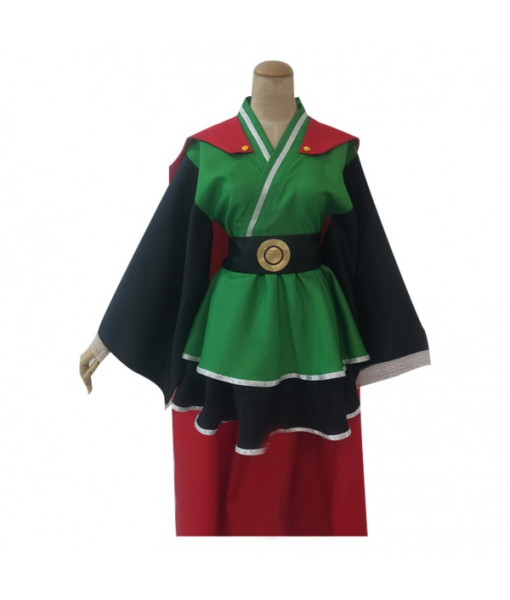 Women Green Kimono Lolita with Red Cape Halloween Costume