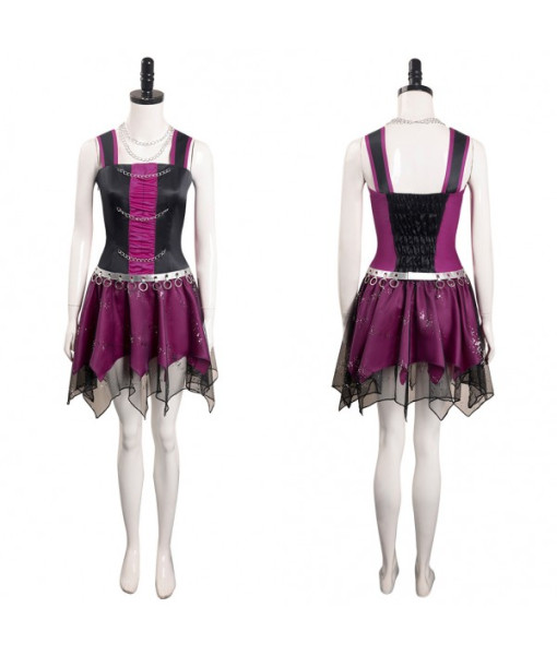 Women Gothic Mesh Dress with Chain Strap Halloween Costume