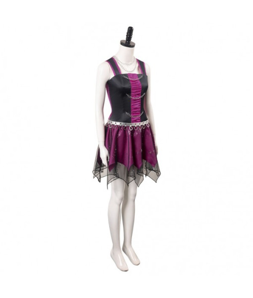 Women Gothic Mesh Dress with Chain Strap Halloween Costume