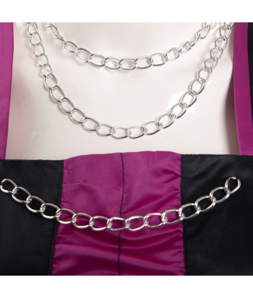 Women Gothic Mesh Dress with Chain Strap Halloween Costume