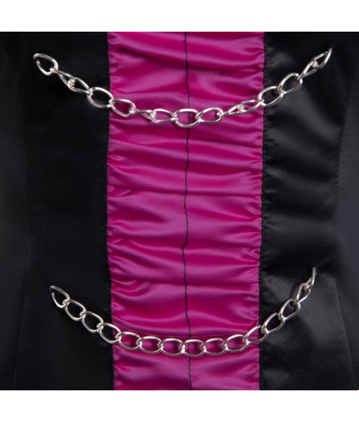 Women Gothic Mesh Dress with Chain Strap Halloween Costume